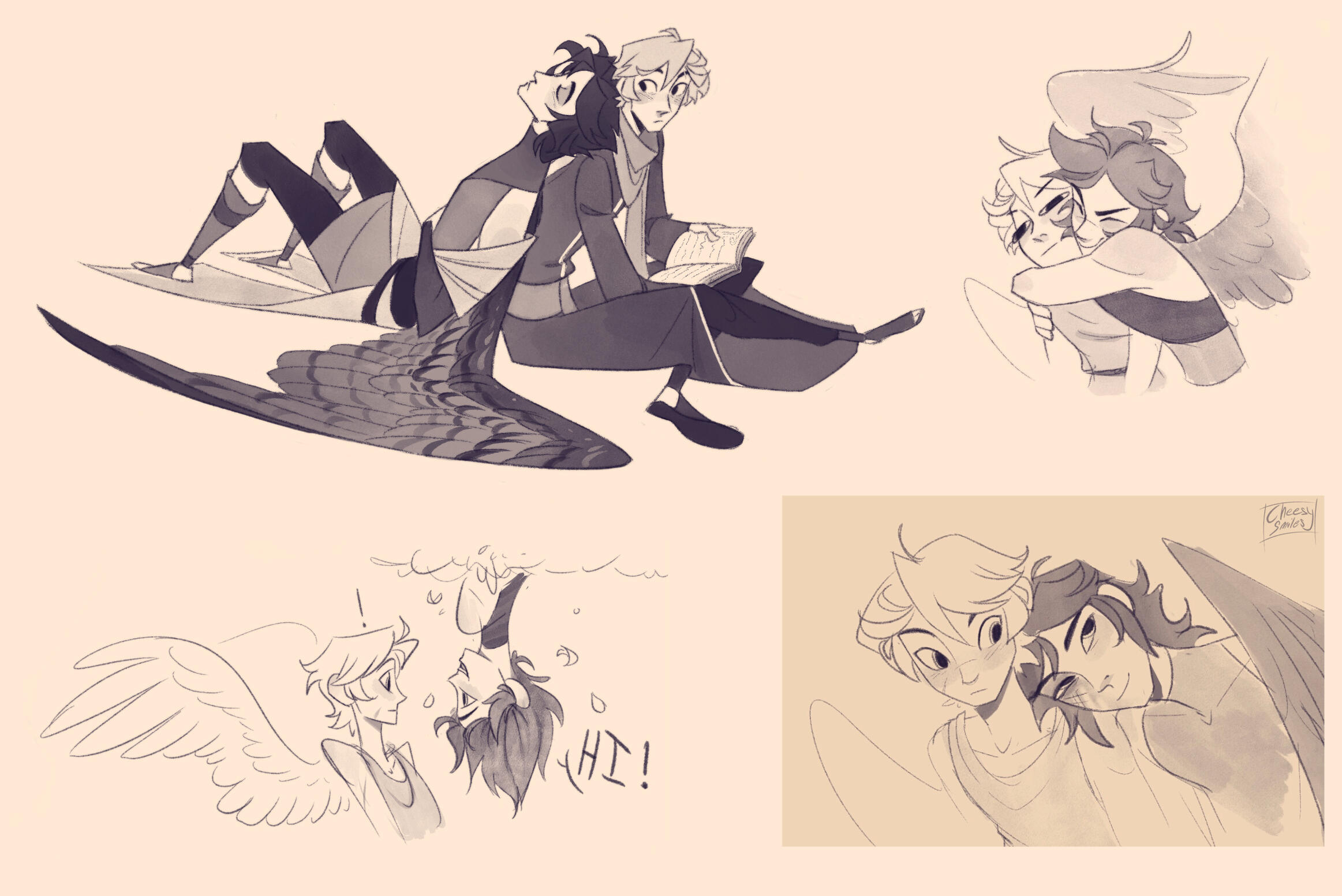 Action poses - Tenebris &amp; Felix