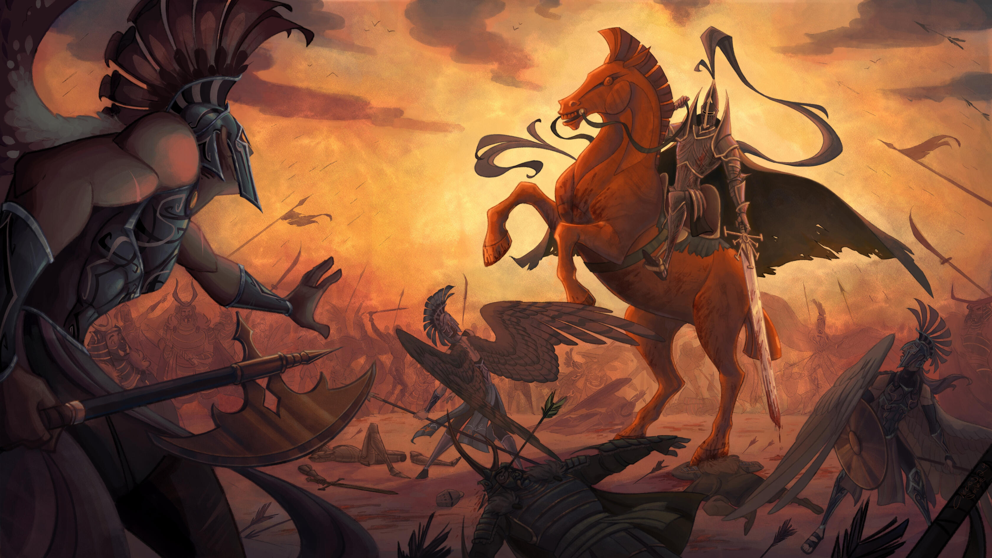 Concept painting - “War & the Red Horse”